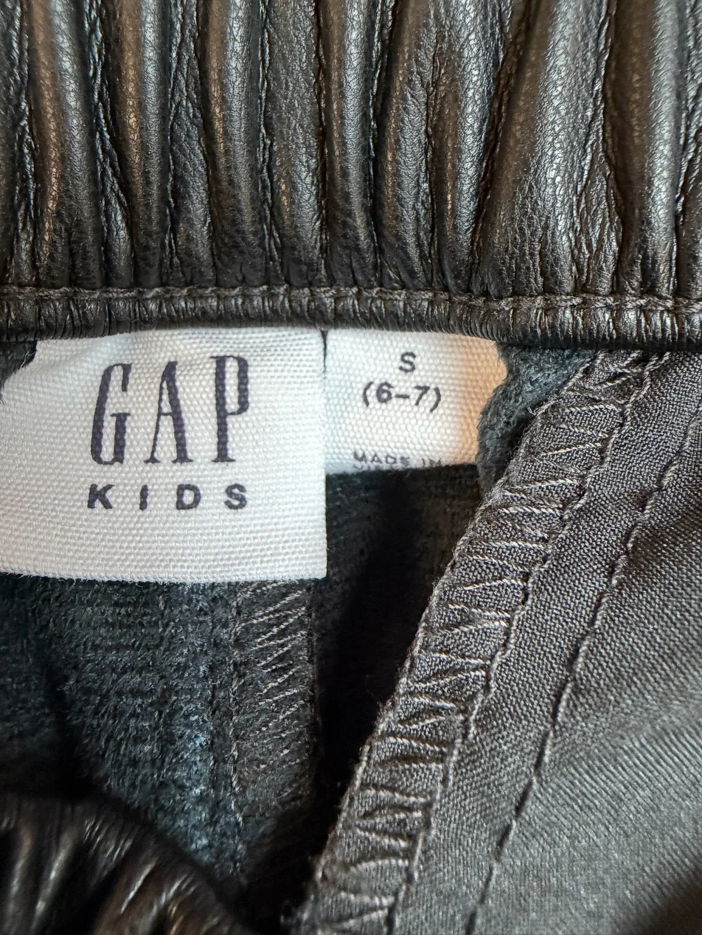 GAP Black Faux Leather Cargo Joggers for Kids